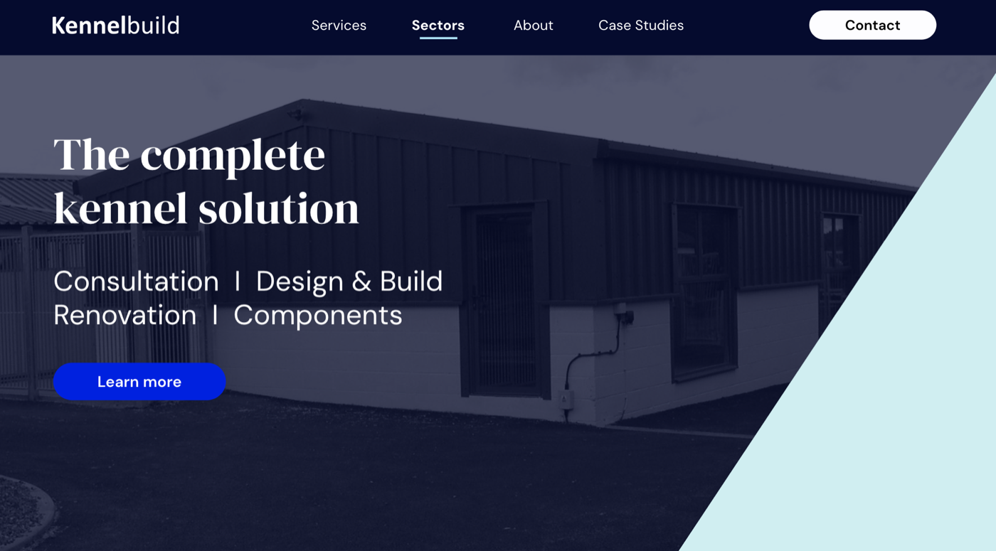 Custom website build for Kennel Build UK