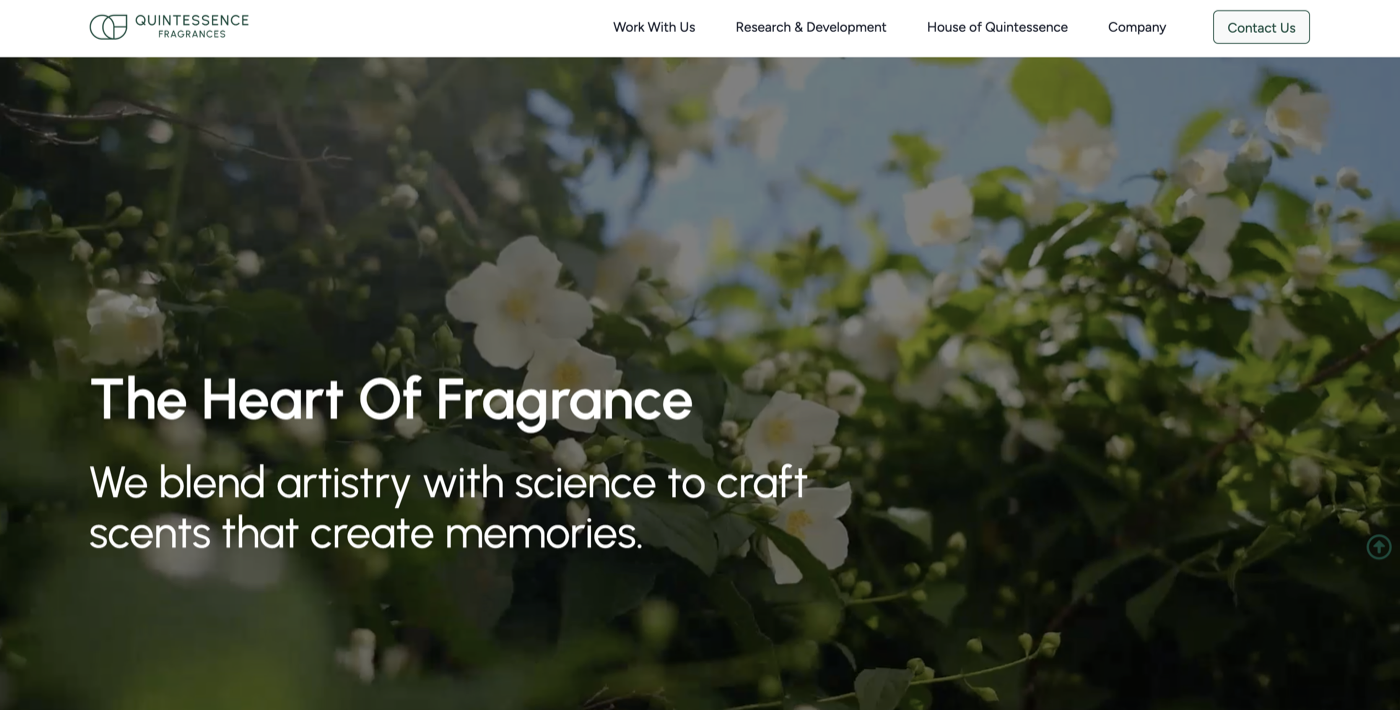Luxury e-commerce website for Quintessence Fragrances